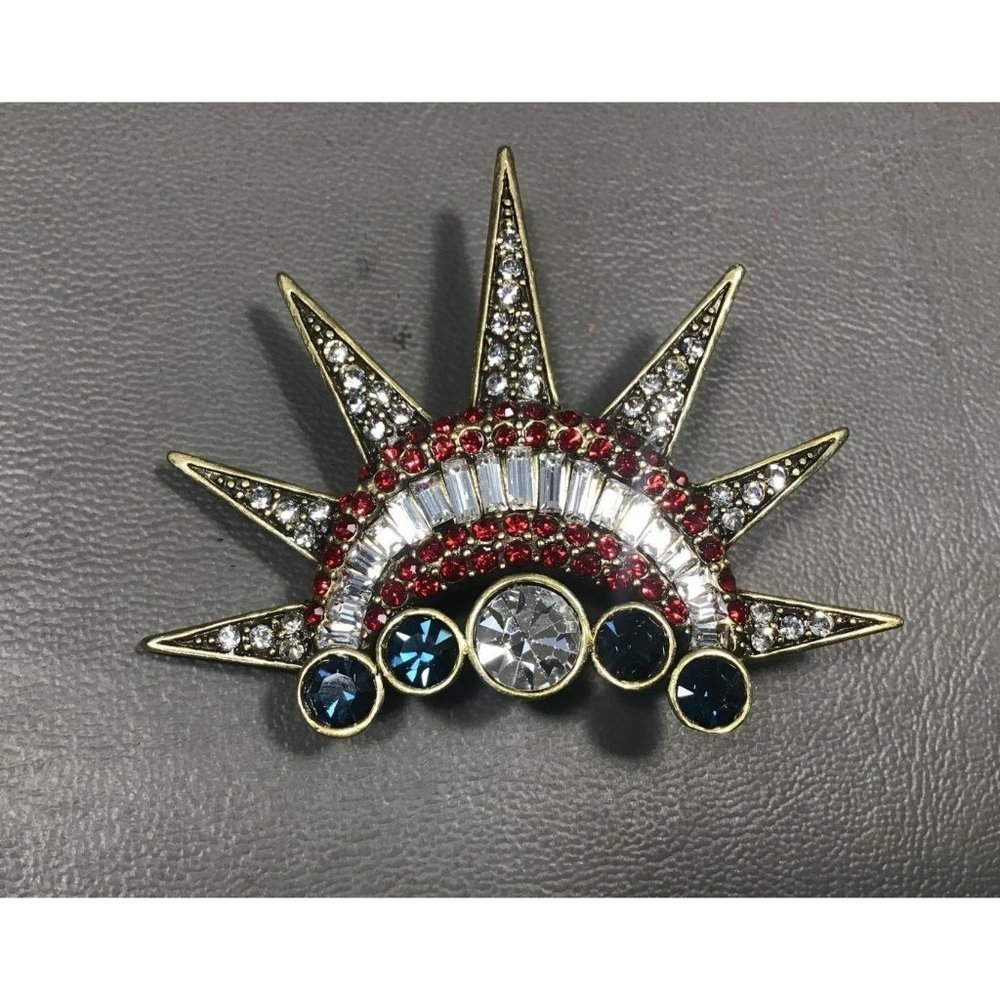 Heidi Daus Crowning Glory Multicolored Rhinestone Brooch